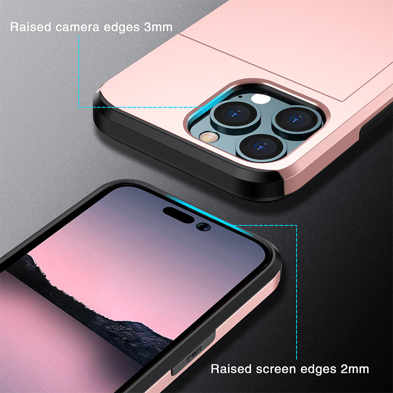 Wholesale TPU Slide Card Card 2 In 1 Mobile Phone Case